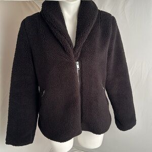 1 Sunset Lane black fleece teddy jacket
